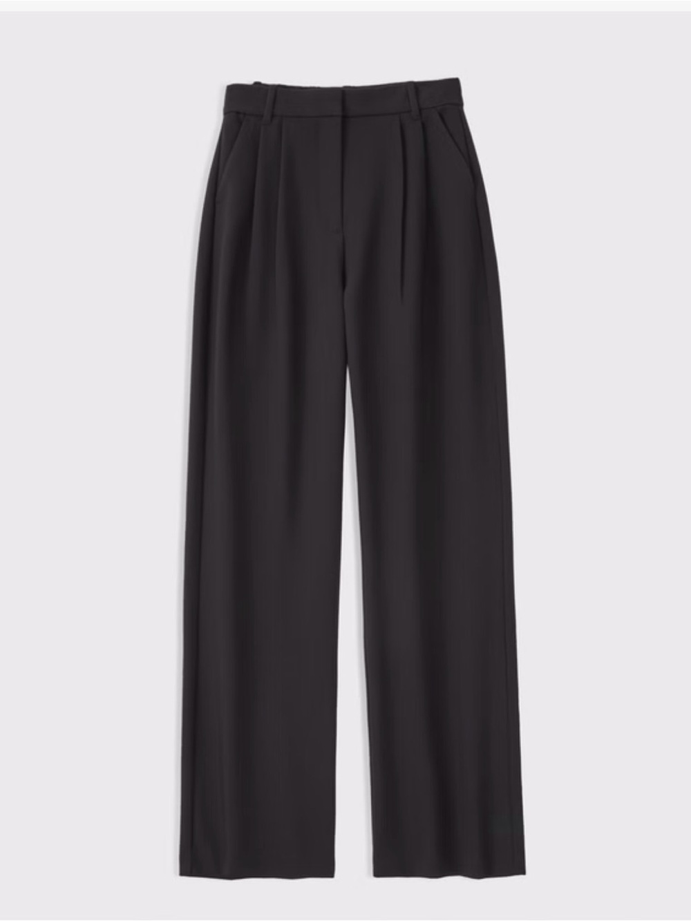 Abercrombie & Fitch Wide-Leg Pleated Trousers - Black